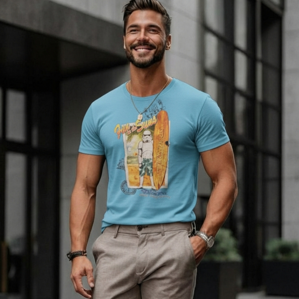 Star Wars Surfing Stormtrooper Blue Tee